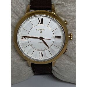 Fossil FTW5013 Women's Brown Leather Analog White Dial Hybrid Smartwatch JD444